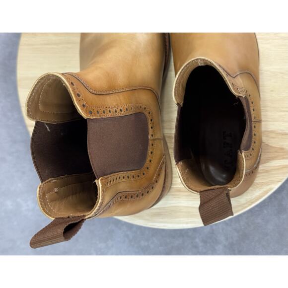 Taft Goodyear Welt Leather Tan Brown Chelsea Oxford boots Men Size 42 US 9 main image 4